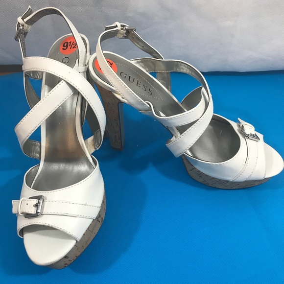 Guess Shoes - Guess white New Platform Sandals Size 9.5 MSRP $99
